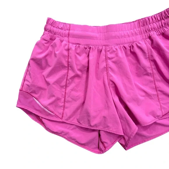 Lululemon Hotty Hot Short II Long 4" Lined Pink Highlight Size 8 Running Gym - Picture 4 of 7